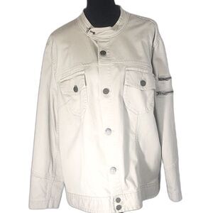 Tommy Hilfiger Women's Tan Chest Pockets Button Up Jacket Size 22